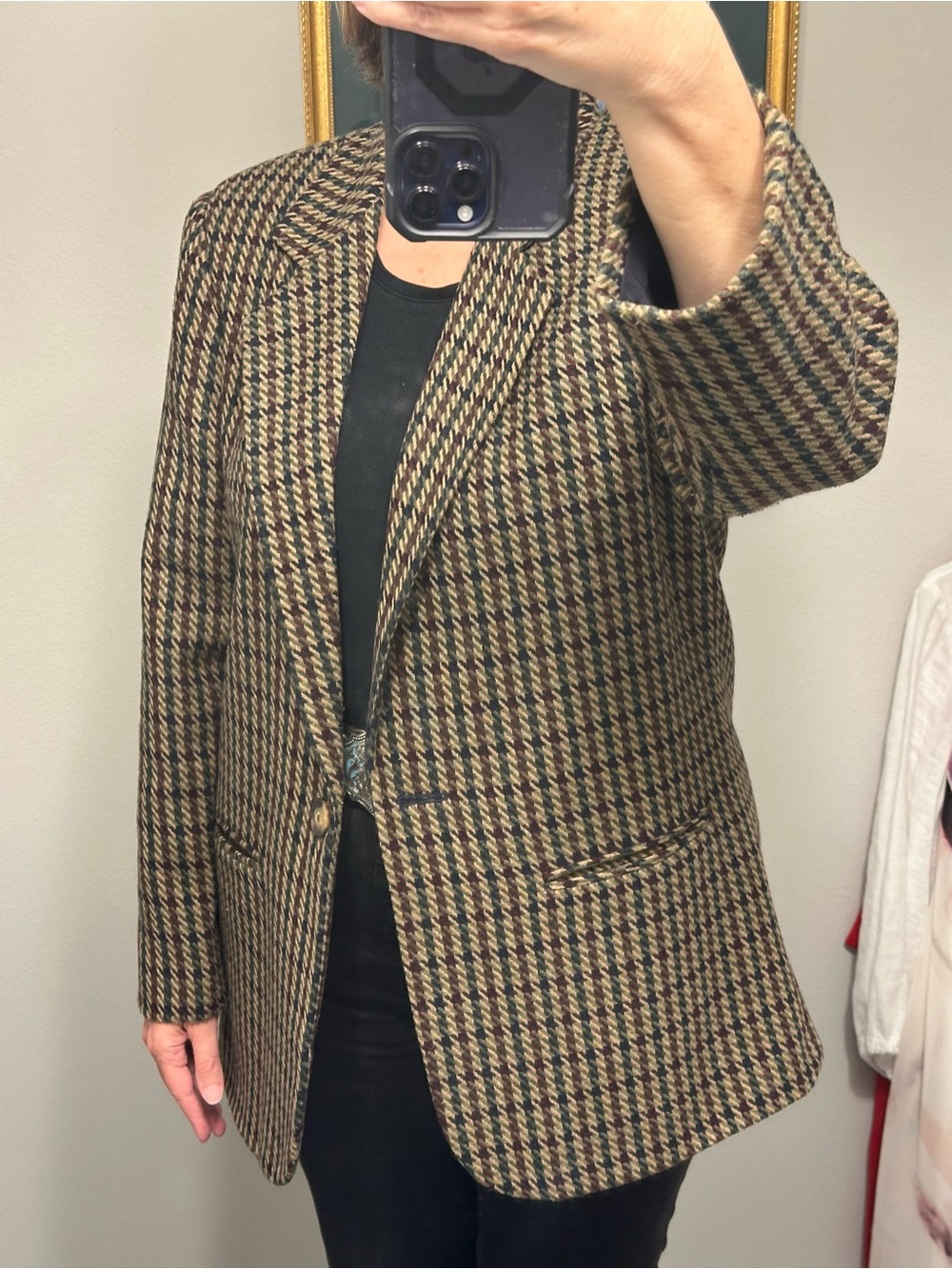 Sag Harbor Brown & Black Houndstooth Women's Blazer size 12 - Picture 3 of 9